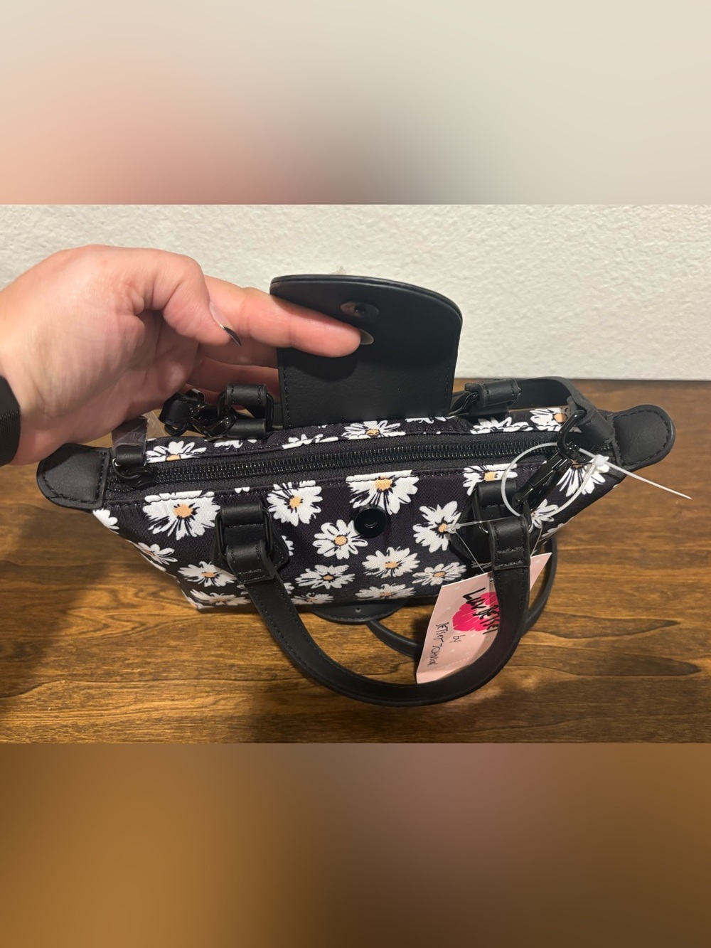 LuvBetsey Black Daisy Mini Crossbody Bag - Picture 8 of 11